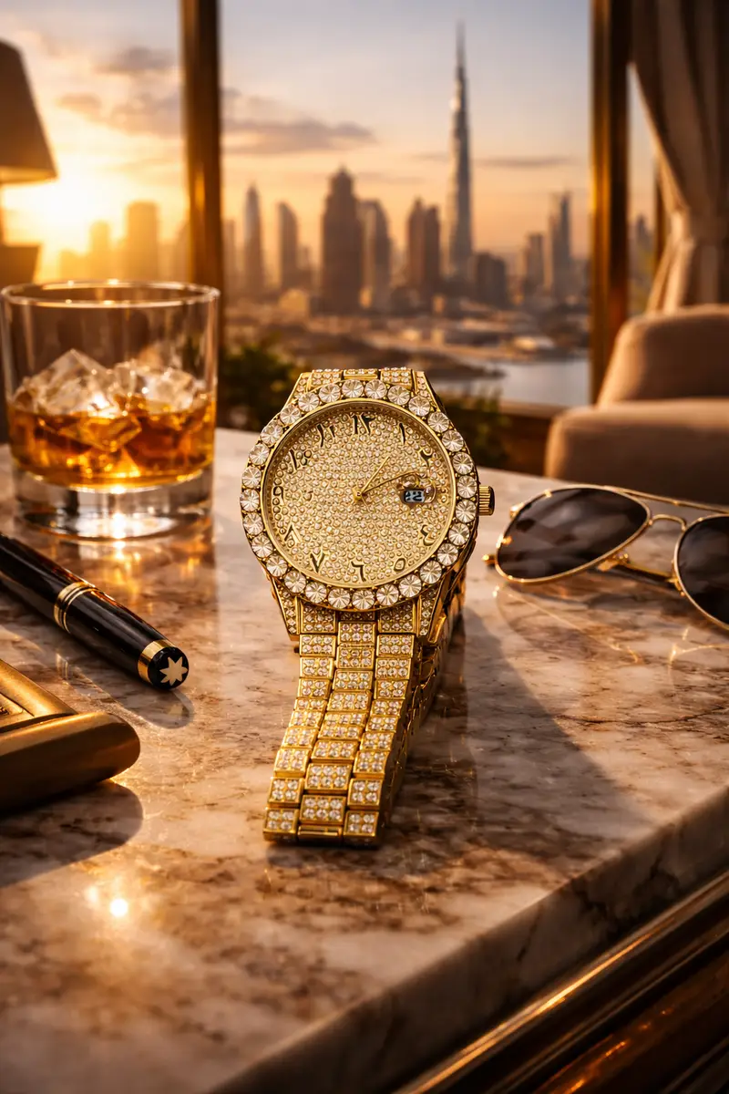 Khrist Golden Analog Stone Studded Watches for Women - Image 14 in Pune